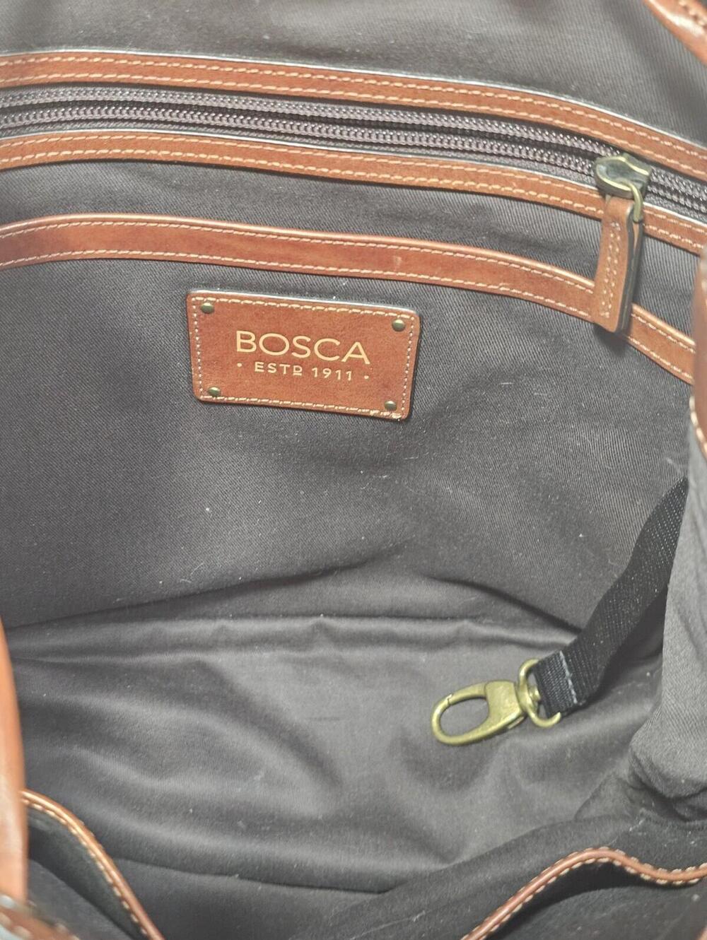 Bosca Dolce Premium Italian Brown Leather Cinch & Buckle Backpack - Picture 14 of 15